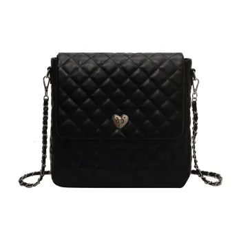 UNITE STAR PU Chain Bag Backpack Shoulder Bag Women's Black Diamond Grid/White Diamond Grid/Pink Diamond Grid