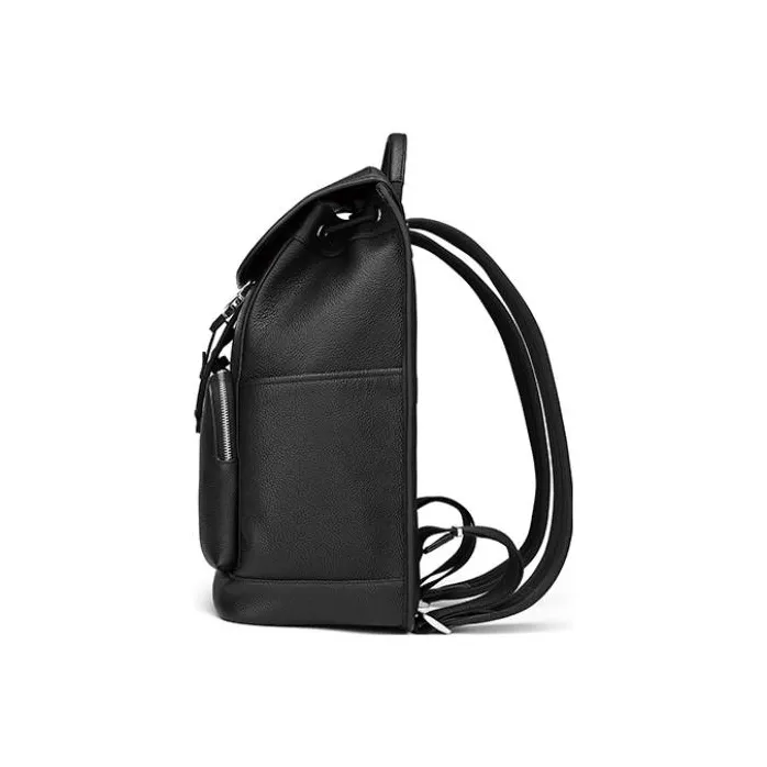 GOLDLION Top Grain Cow Leather Backpack Tubas Men's Black-3