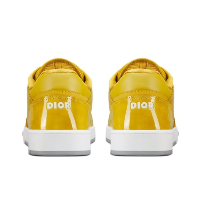 DIOR B27 Low Top Skateboard Shoes Men's Yellow White-4