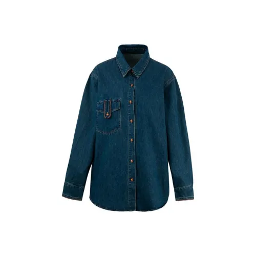 BASIC HOUSE Shirts Women's Denim Blue