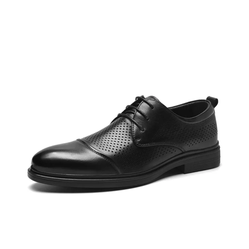 AOKANG Dress Shoes Men Low Top Black-1
