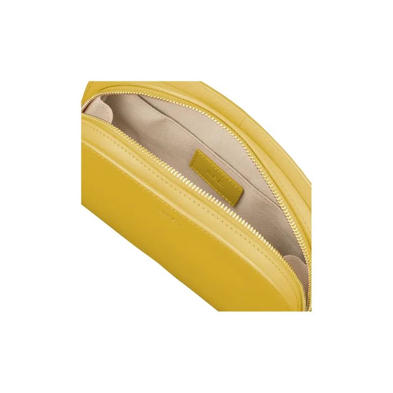 A.P.C Cow Leather One Shoulder Crossbody Clutch Women's Yellow-3