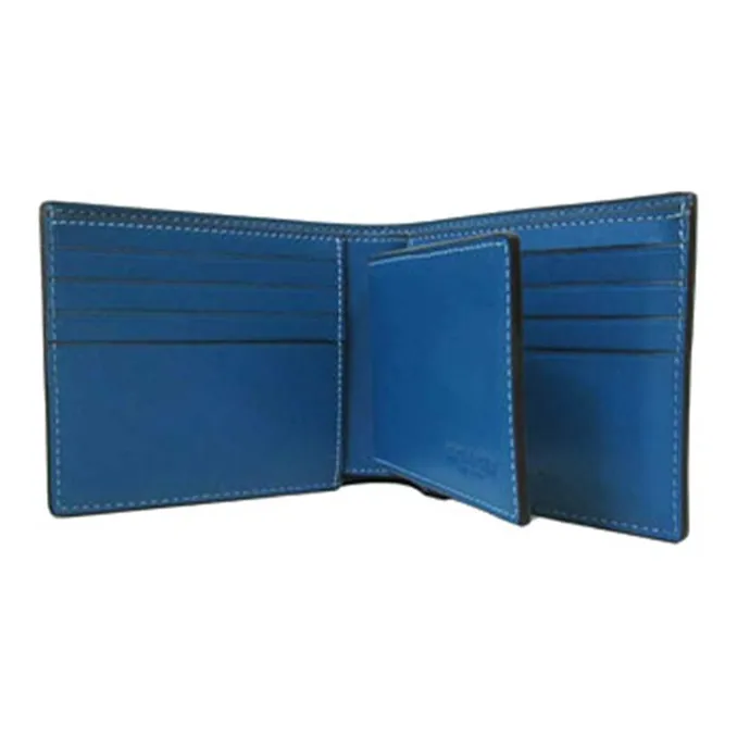 COACH 3 IN 1 Wallet Calfskin Card Holder, Wallet Men's Blue-4