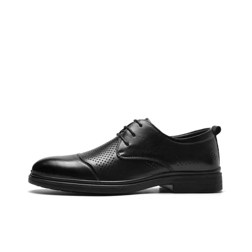 AOKANG Dress Shoes Men Low-Top Black