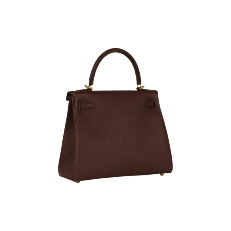 HERMES Kelly Togo Calfskin Kelly Bag Handbags Women's Saddle Red-2