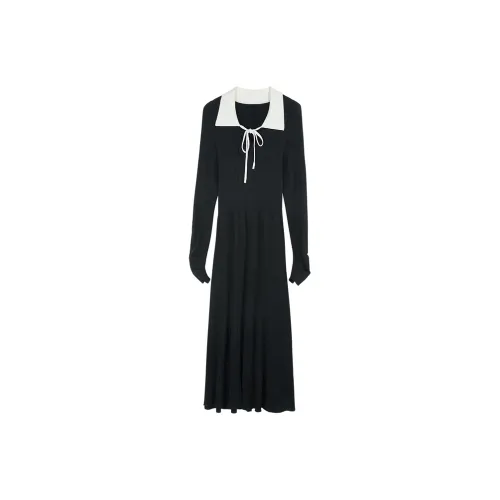 3COLOUR Long-Sleeved Dresses Women's Black/White