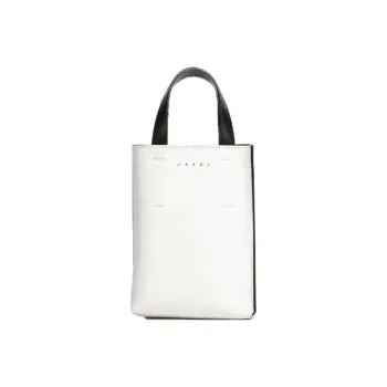 MARNI Museo Calfskin Shoulder Bag, Crossbody Bag, Handbag Regular Women's White/Black/Pink