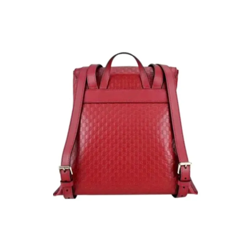 GUCCI Leather Backpack Women's Red-2