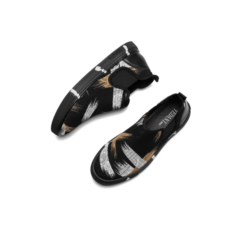 YEDANI Low Top Canvas Shoes Men's Black-3