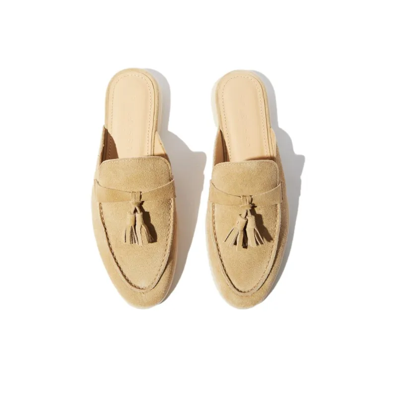 SCAROSSO Tassel/detail Suede Mules Women's-4