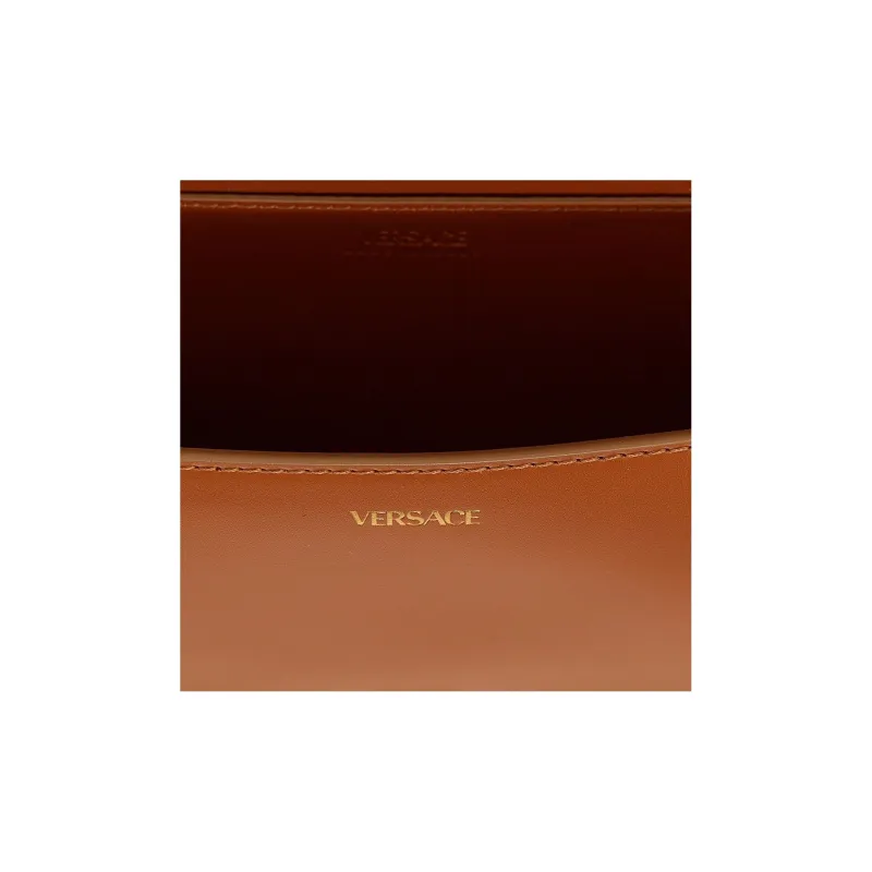 VERSACE Greca Goddess Calfskin Portable Crossbody Bag, Shoulder Bag Women's Brown-3