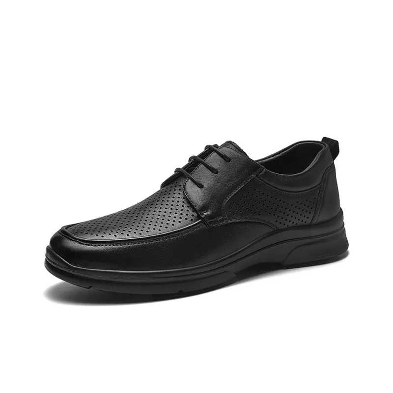 AOKANG Dress Shoes Men Low Top Black-1