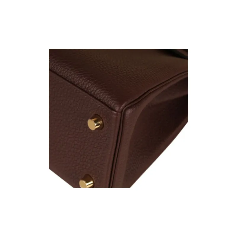 HERMES Kelly Togo Calfskin Kelly Bag Handbags Women's Saddle Red-3