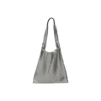 Paco Rabanne Metallic Aluminum Shoulder Bag Women's Silver