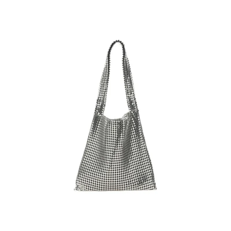 Paco Rabanne Metallic Aluminum Shoulder Bag Women's Silver-0