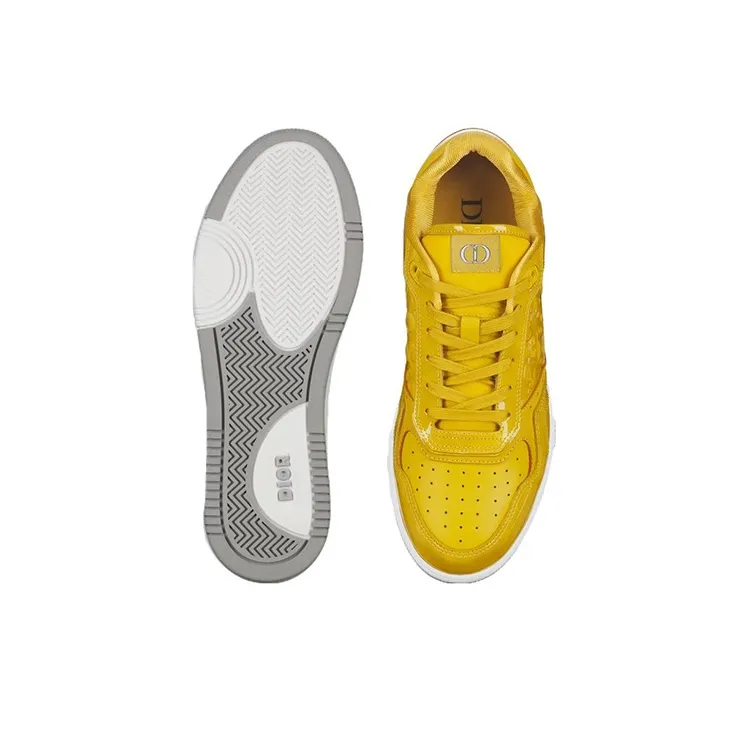 DIOR B27 Low Top Skateboard Shoes Men's Yellow White-5