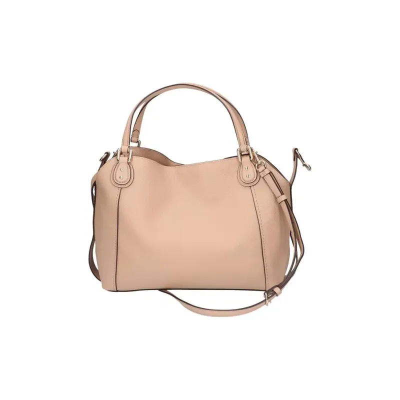 COACH Edie Leather Tote Bag Shopping Bag Handbag Shoulder Bag Large Size Women's Flesh-4