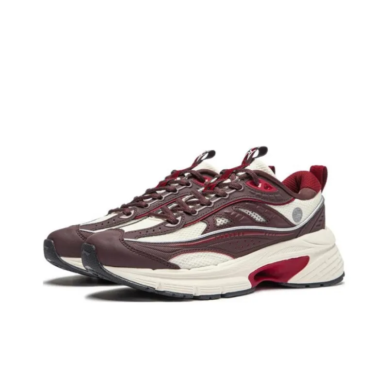 LiNing Comet LITE LITE Anti Slip Wear Resistant Low Top Casual Shoes Women's Dark Red-2