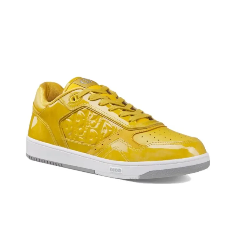 DIOR B27 Low Top Skateboard Shoes Men's Yellow White-2