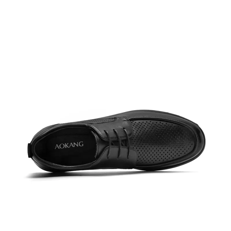 AOKANG Dress Shoes Men Low Top Black-3
