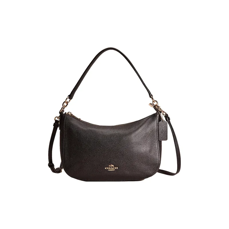 COACH Chelsea Leather Crescent Bag Handbag Shoulder Bag Crossbody Bag Large Size Women's Black-0