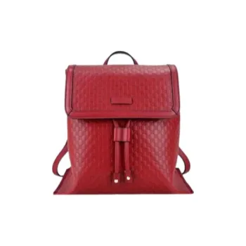 GUCCI Leather Backpack Women's Red
