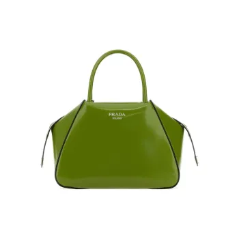 PRADA Calfskin Shoulder Bag Crossbody Bag Handbag Small Size Women's Green
