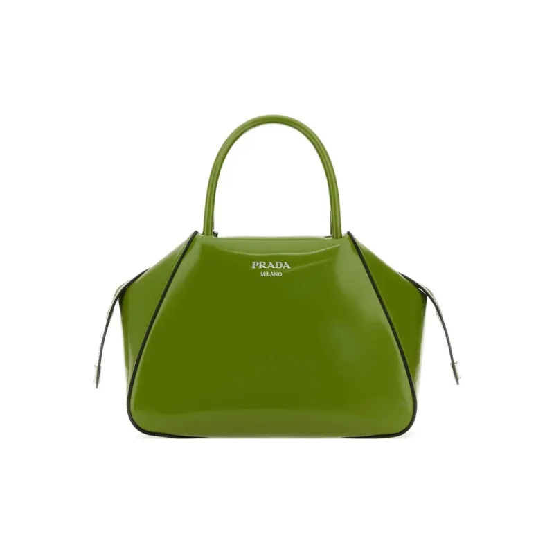 PRADA Calfskin Shoulder Bag Crossbody Bag Handbag Small Size Women's Green-0