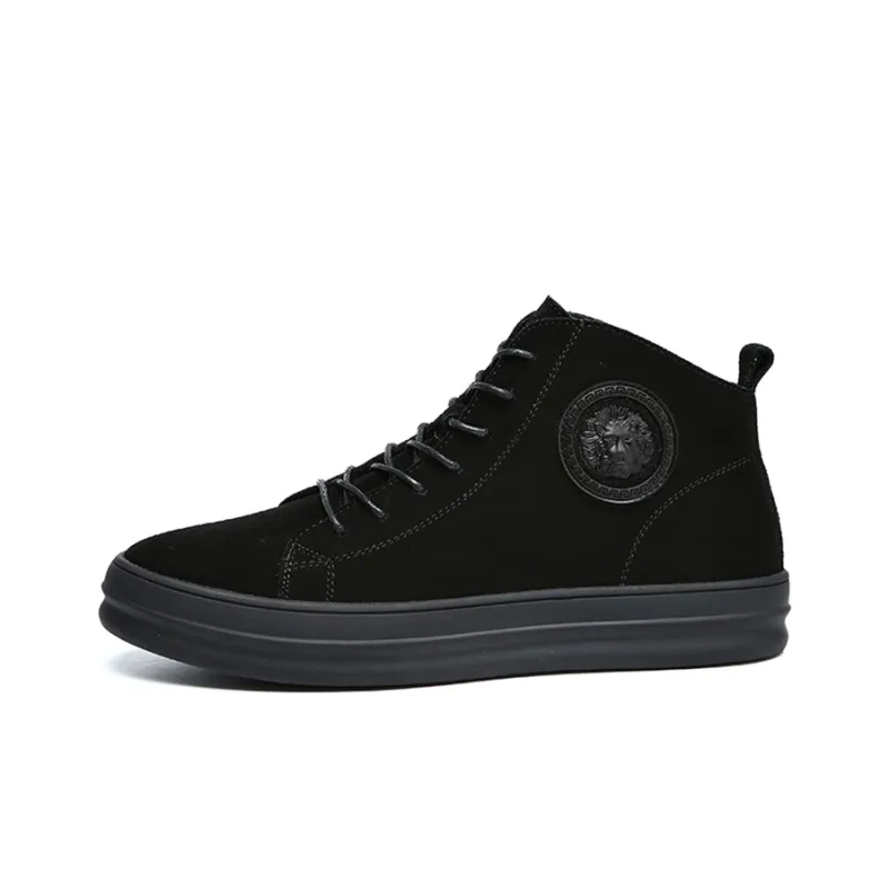 YEDANI Mid-Top Skateboard Shoes Men's Black-0