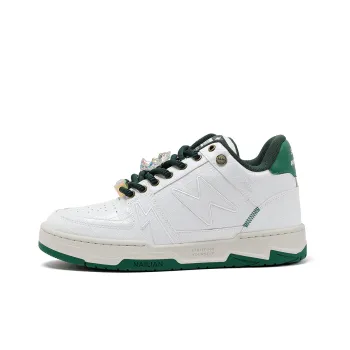 Resistant To Connectivity Lightning Shoes Mid-Top Skateboard Shoes Unisex White Green