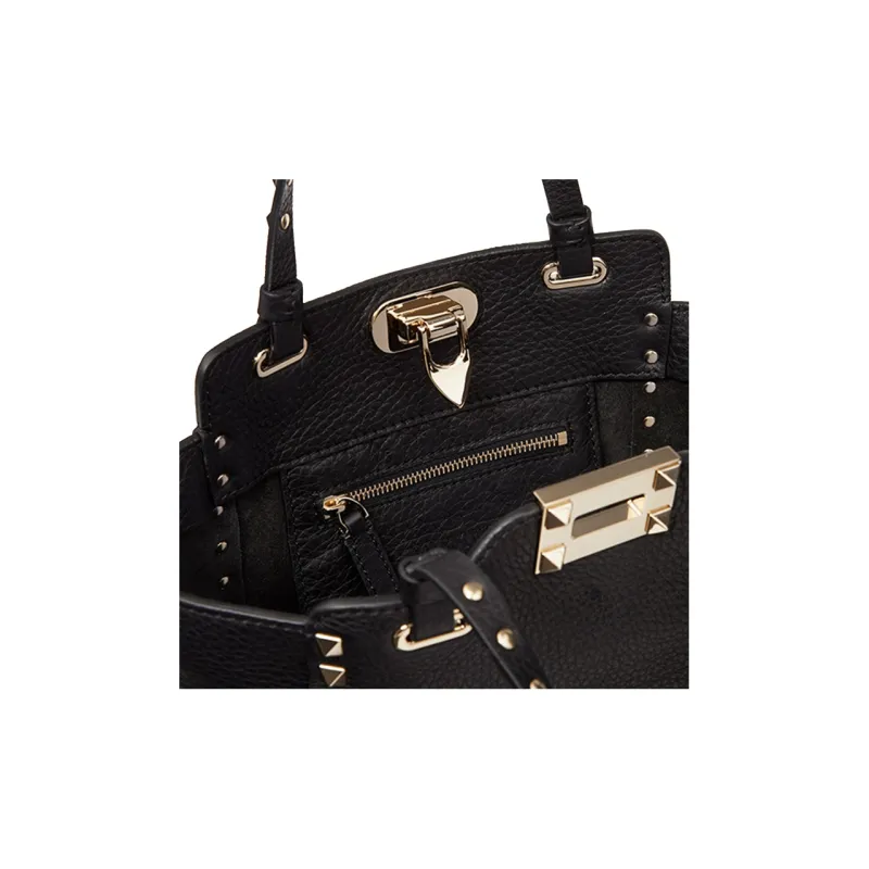 Valentino ROCKSTUD Grain Calfskin Shoulder Bag, Crossbody Bag, Handbag Mini Women's Black-4
