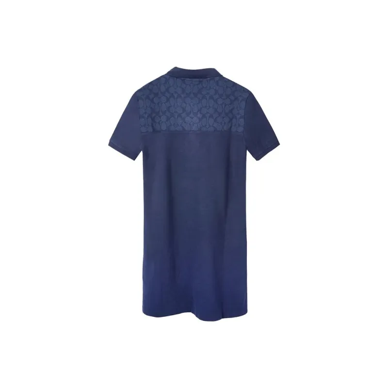 COACH Short Sleeved Dresses Women's Navy-1