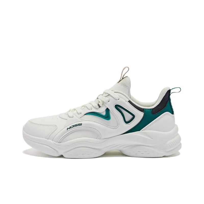 QIAODAN Cushioning Wear Resistant Low Top Casual Running Shoes Men's White Green-0