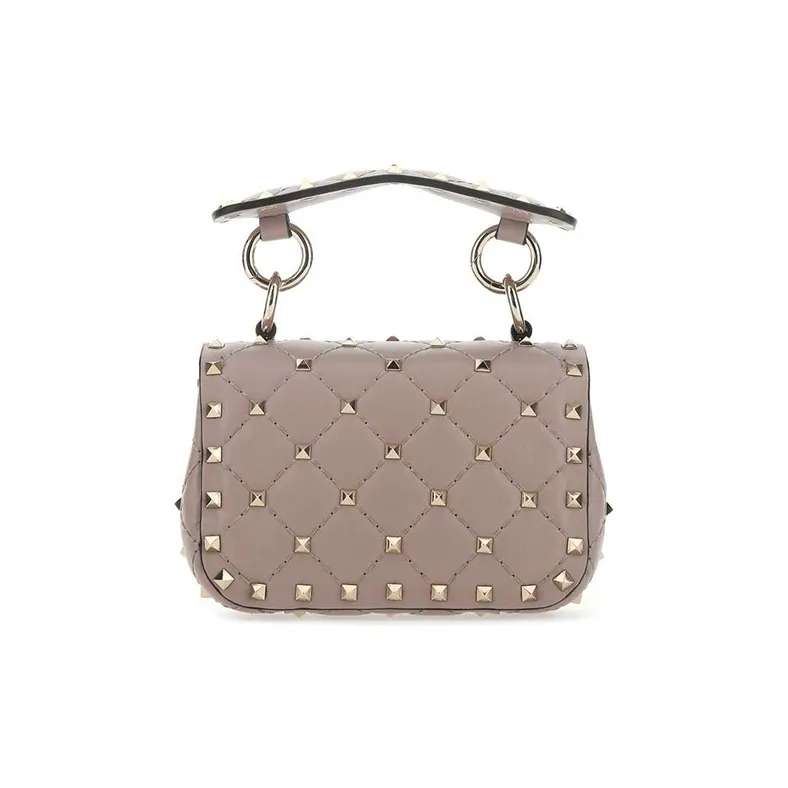 Valentino Leather Shopping Bag Handbag Unisex Brown-2