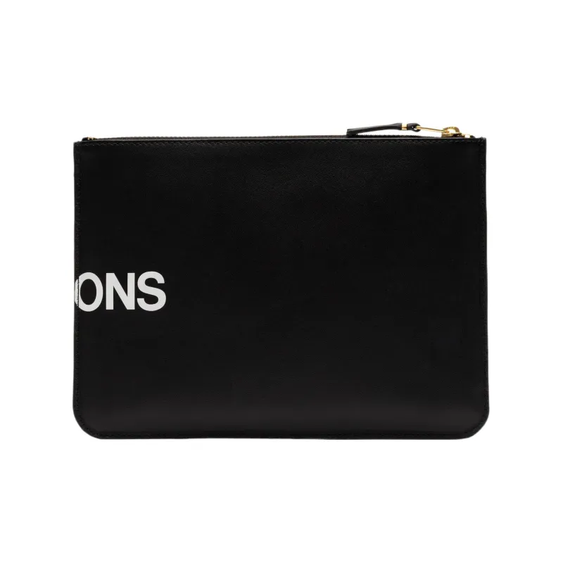 CDG Cow Leather Wallet Large Size Women's Black-1