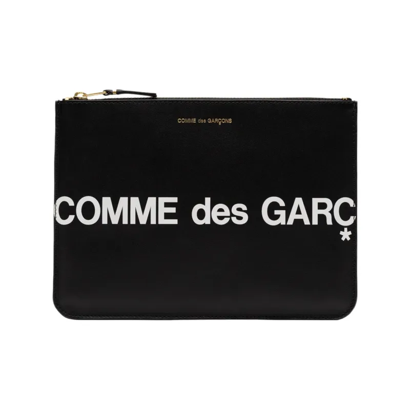 CDG Cow Leather Wallet Large Size Women's Black-0