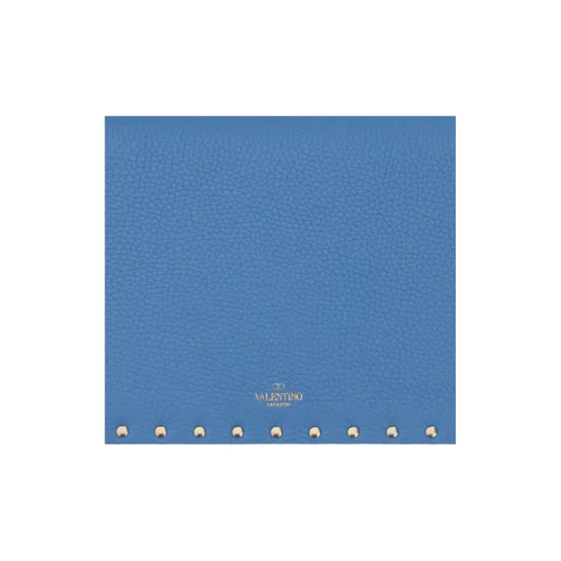 Valentino Grained Calfskin Envelope Bag Portable Clutch Regular Women's Blue-3