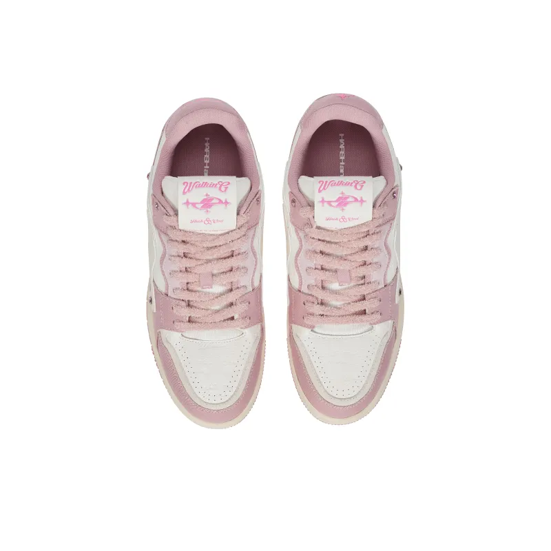 HARSH AND CRUEL Star Ring Shoes Cushioning Lightweight Breathable Low Top Skateboard Shoes Unisex Pink Diamond Denim-4