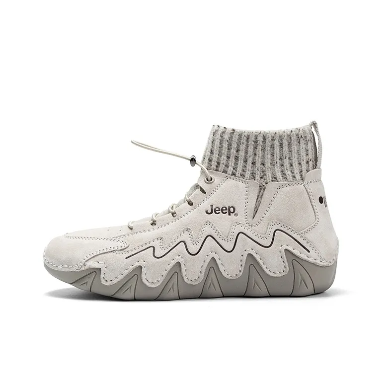 Jeep Octopus, Knitted Fabric Stretch Casual Thermal Ankle Boots Women's-5