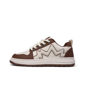 LM Creative Chao 1.0 Anti-Slip Wear-Resistant Low-Top Skateboard Shoes Unisex White Chocolate