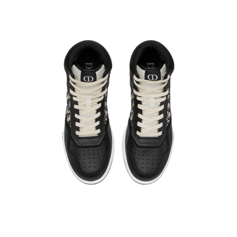 DIOR B27 High Top Black Beige Black DIOR Oblique Jacquard-4