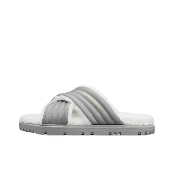 DIOR D-Cross Rubber Sole Slide Slippers Women's Gray White