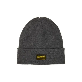 BARBOUR Logo Patch Ribbed Beanie