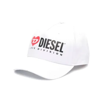 DIESEL Distressed effect Logo print Cotton Cap