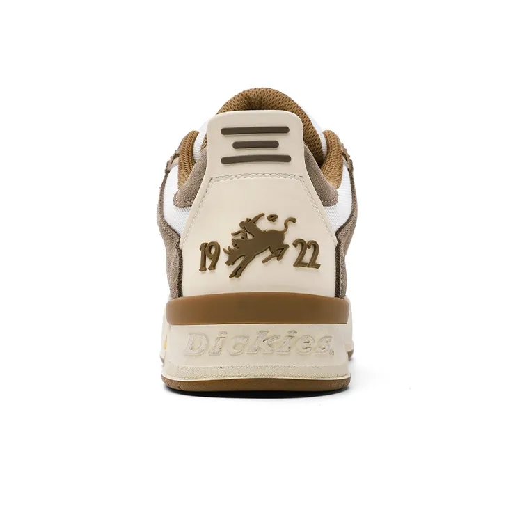 Dickies Anti Slip Wear Resistant Low Top Skateboard Shoes Men's White Coffee-3