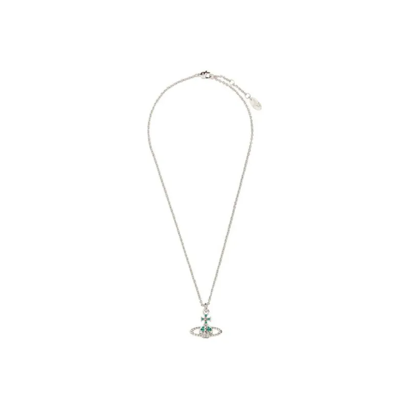 Vivienne Westwood Brass Necklaces Women's Green Diamond/Silver-1