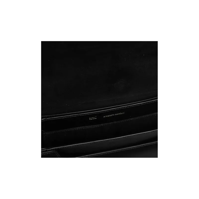 AMIPARIS Cow Leather Envelope Bag, Handbag, Shoulder Bag Women's Black-4