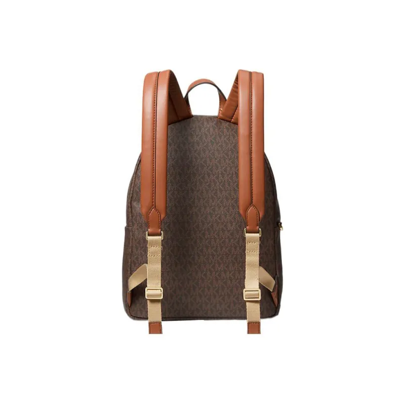 MICHAEL KORS Maisie Canvas With Leather Backpack Medium Size Women's Brown-3