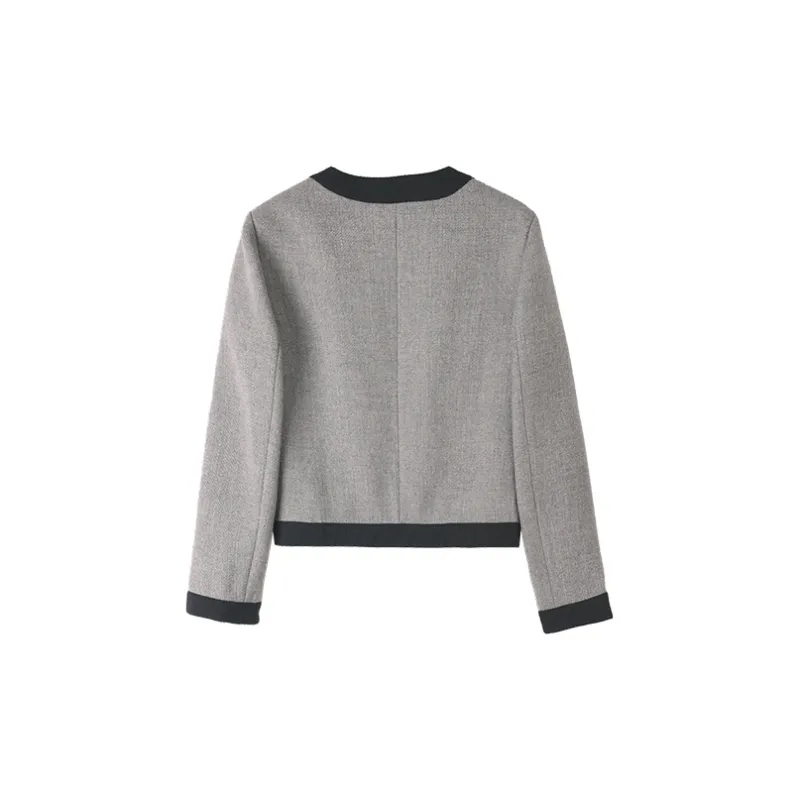 HIPPIEMISS Cropped Coats Women's Gray-1
