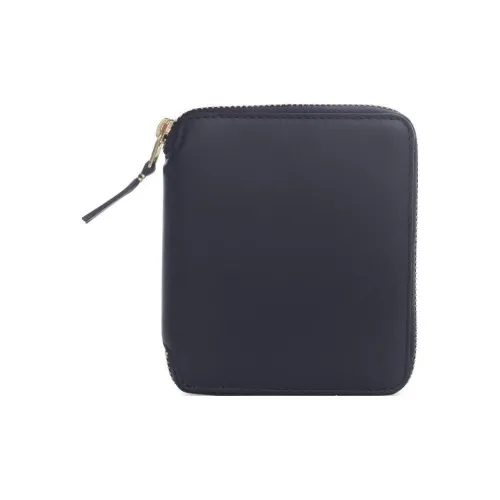 CDG Calfskin With Goatskin Wallet Regular Women's Marine Blue